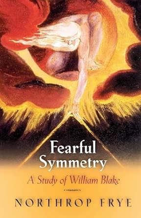 Book cover featuring William Blake's painting The Ancient of Days (1794), depicting a powerful, muscular divine figure leaning out from a glowing golden orb against a dark red and orange stormy sky, arm outstretched downward with a compass. The title 